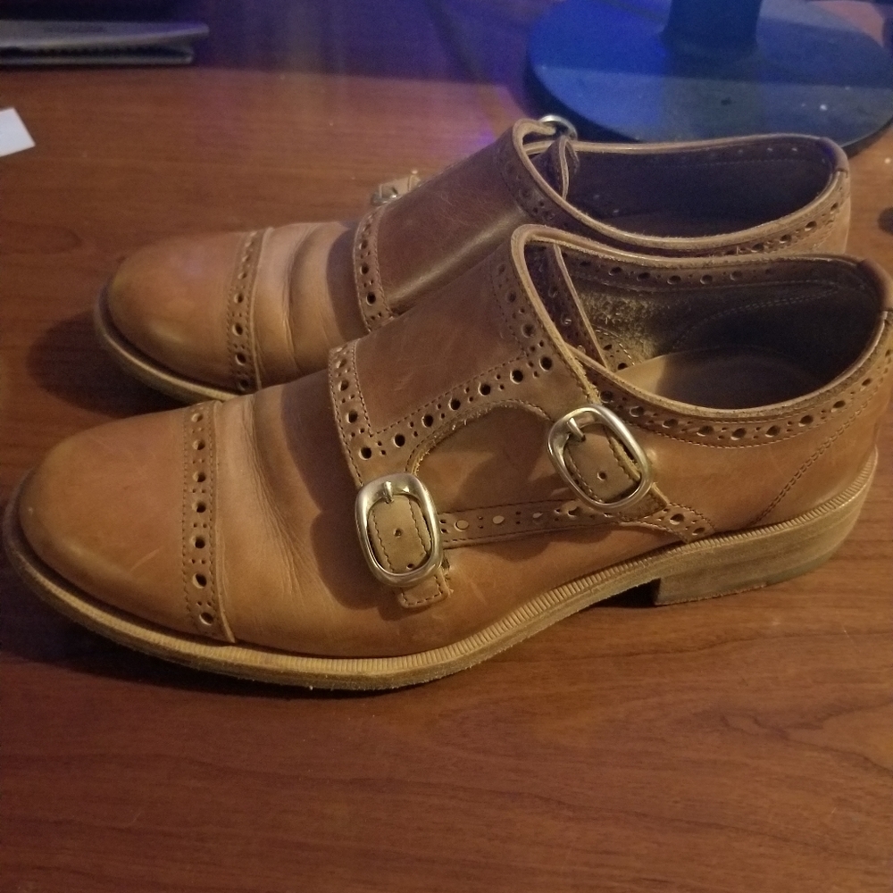 John Fluevog Luther brown monk strap shoes size M4.5/W6.5